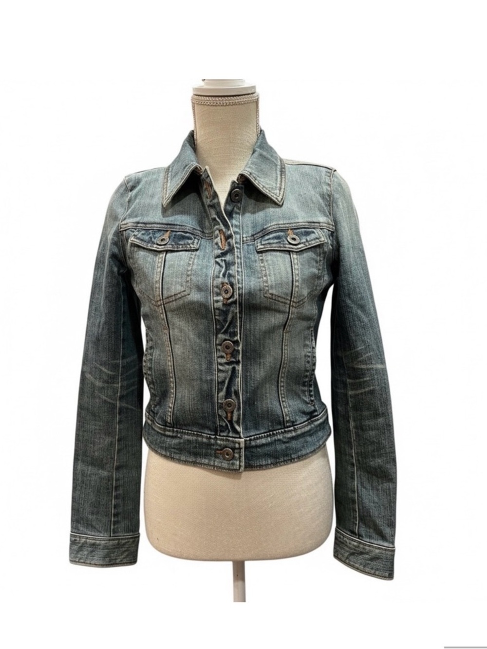 EUC! Classic Women's Denim Jacket - Light Blue. Burberry.